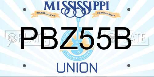 PBZ55B Mississippi License Plate