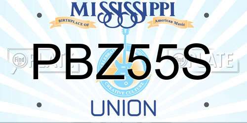 PBZ55S Mississippi License Plate