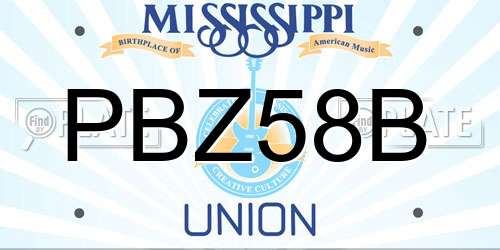 PBZ58B Mississippi License Plate