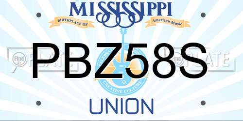 PBZ58S Mississippi License Plate