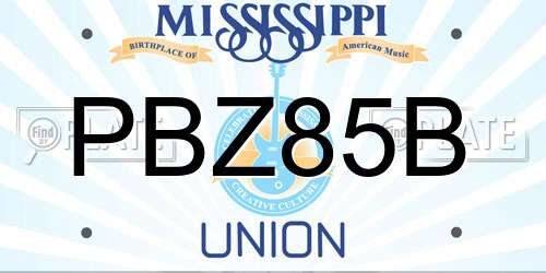 PBZ85B Mississippi License Plate