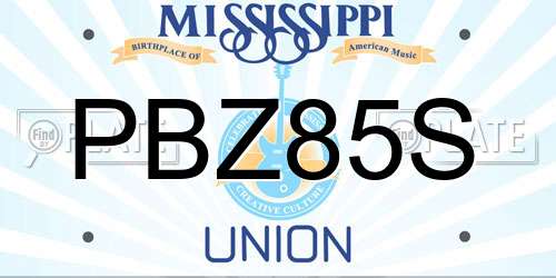 PBZ85S Mississippi License Plate