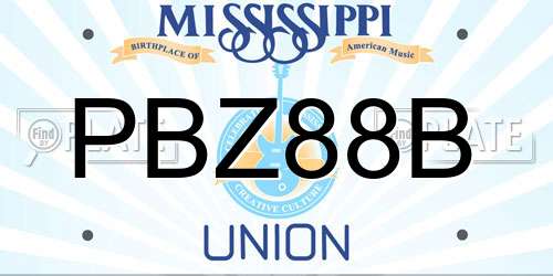 PBZ88B Mississippi License Plate