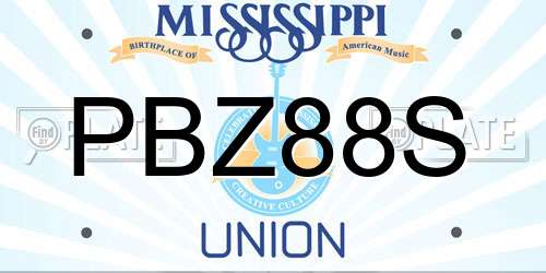 PBZ88S Mississippi License Plate