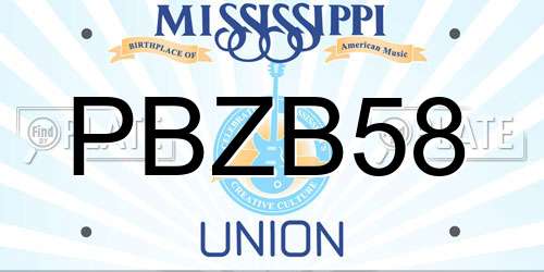 PBZB58 Mississippi License Plate