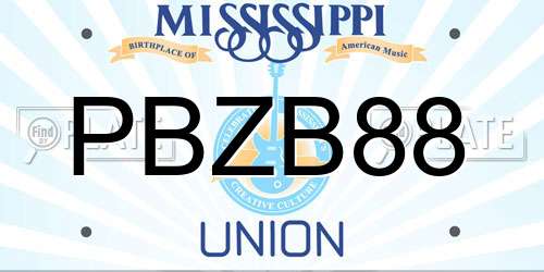 PBZB88 Mississippi License Plate