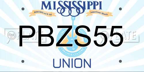 PBZS55 Mississippi License Plate