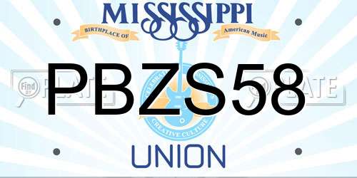 PBZS58 Mississippi License Plate