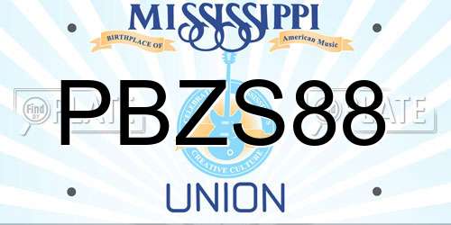 PBZS88 Mississippi License Plate