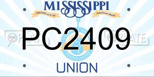 PC2409 Mississippi License Plate