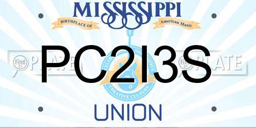 PC2I3S Mississippi License Plate