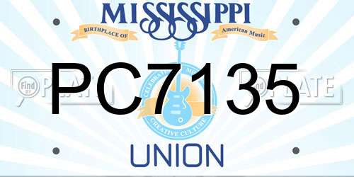 PC7135 Mississippi License Plate