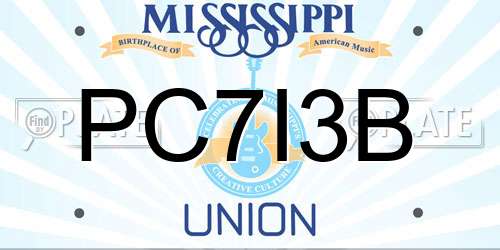 PC7I3B Mississippi License Plate