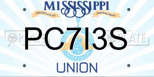 PC7I3S Mississippi License Plate