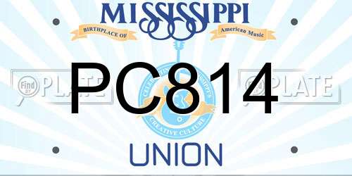 PC814 Mississippi License Plate