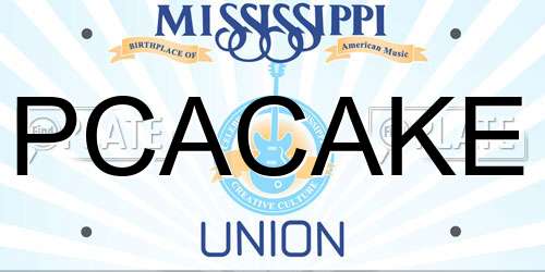 PCACAKE Mississippi License Plate