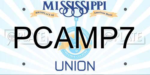 PCAMP7 Mississippi License Plate
