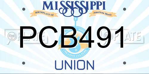 PCB491 Mississippi License Plate
