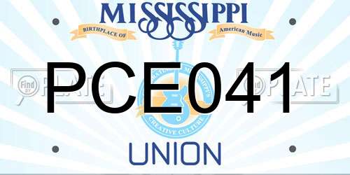 PCE041 Mississippi License Plate