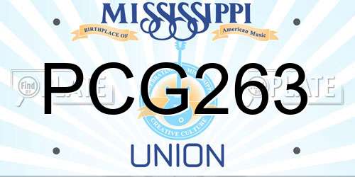 PCG263 Mississippi License Plate