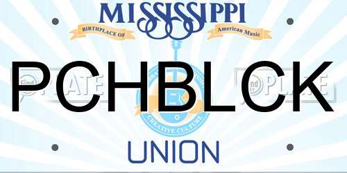 PCHBLCK Mississippi License Plate