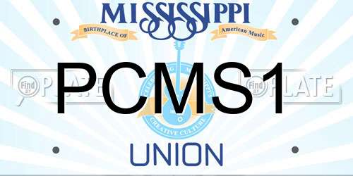 PCMS1 Mississippi License Plate