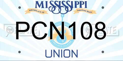 PCN108 Mississippi License Plate