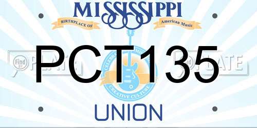 PCT135 Mississippi License Plate