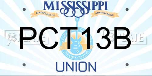 PCT13B Mississippi License Plate