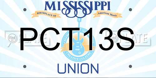 PCT13S Mississippi License Plate