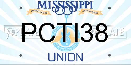 PCTI38 Mississippi License Plate
