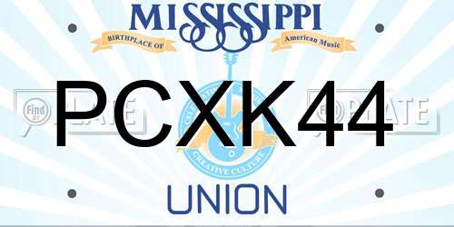 PCXK44 Mississippi License Plate