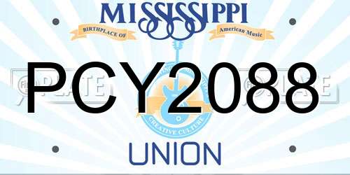 PCY2088 Mississippi License Plate
