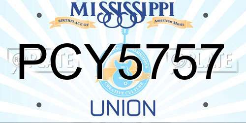 PCY5757 Mississippi License Plate