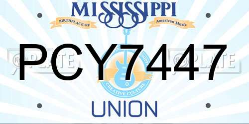 PCY7447 Mississippi License Plate