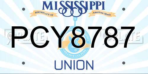 PCY8787 Mississippi License Plate