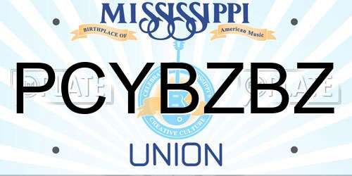 PCYBZBZ Mississippi License Plate