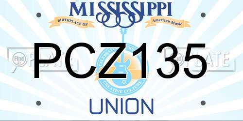 PCZ135 Mississippi License Plate