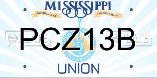 PCZ13B Mississippi License Plate