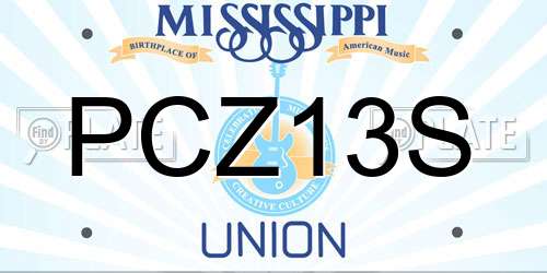 PCZ13S Mississippi License Plate