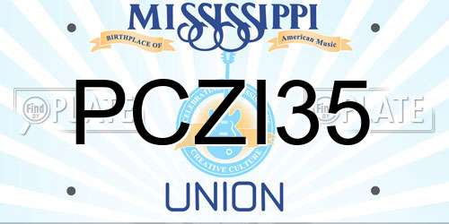 PCZI35 Mississippi License Plate