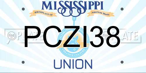 PCZI38 Mississippi License Plate