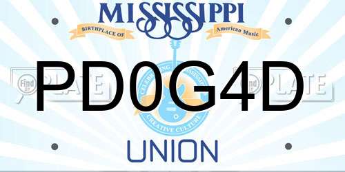 PD0G4D Mississippi License Plate