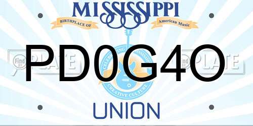 PD0G4O Mississippi License Plate