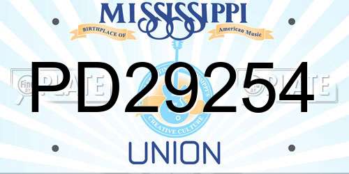 PD29254 Mississippi License Plate