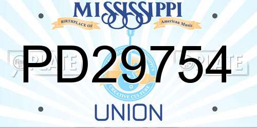 PD29754 Mississippi License Plate