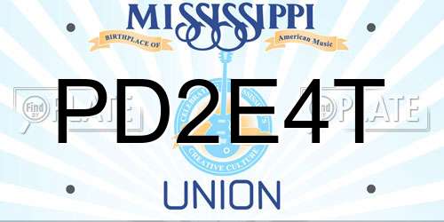 PD2E4T Mississippi License Plate