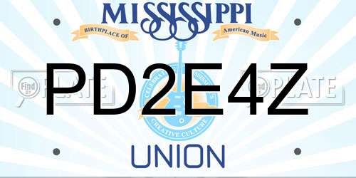 PD2E4Z Mississippi License Plate