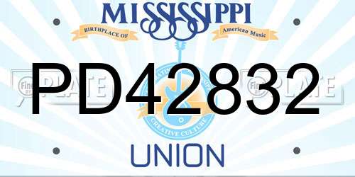 PD42832 Mississippi License Plate