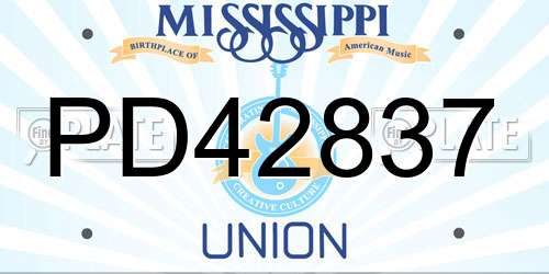 PD42837 Mississippi License Plate
